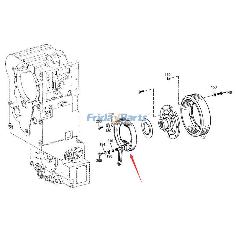 Freno de mano 0501003819 para caja de cambios ZF 4WG180 4WG200 SDLG Cargadora de ruedas LG958L Para ZF