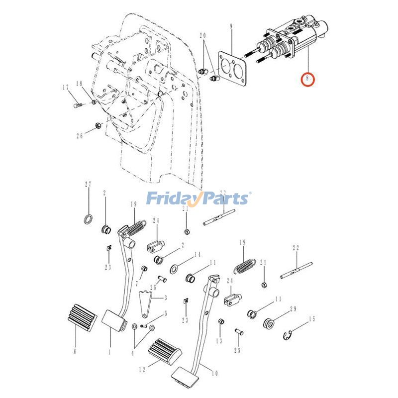 Cilindro de freno 84152139 84128905 para tractor CASE MAGNUM 180 225 200 210 190 220 240 Para CASE
