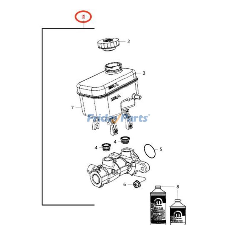 Cilindro maestro de freno 68057474AE 68003617AB para Jeep Wrangler 2007-2018 Para Jeep