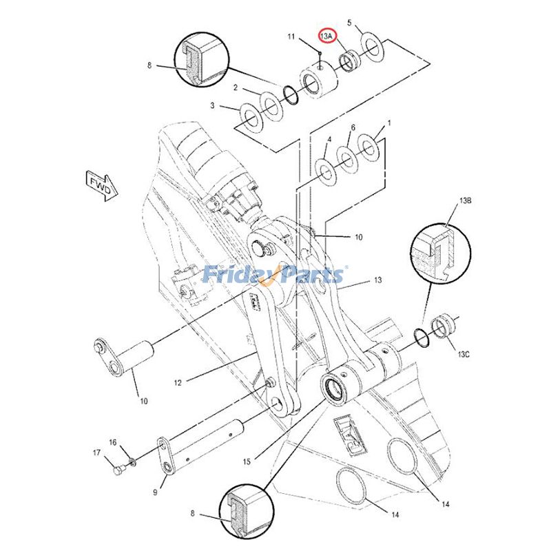 Bucket Cylinder Linkage Bushingerpillar CAT 320 322BB 330B for Excavator