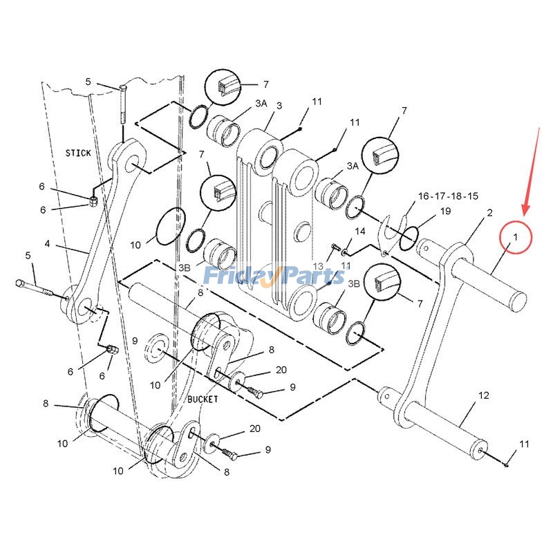Bucket Cylinder Linkage Pin for Engine,Excavator