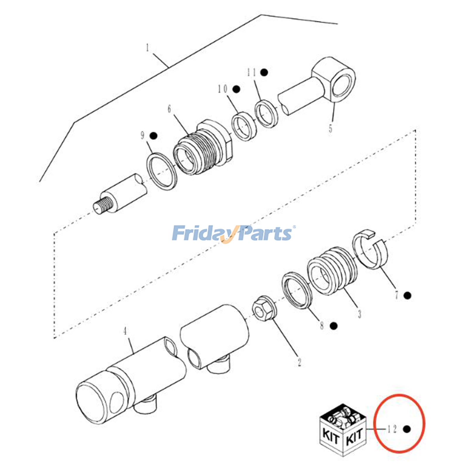 Kit de joints pour vérin de nacelle élévatrice pour Chargeur Pour New Holland
