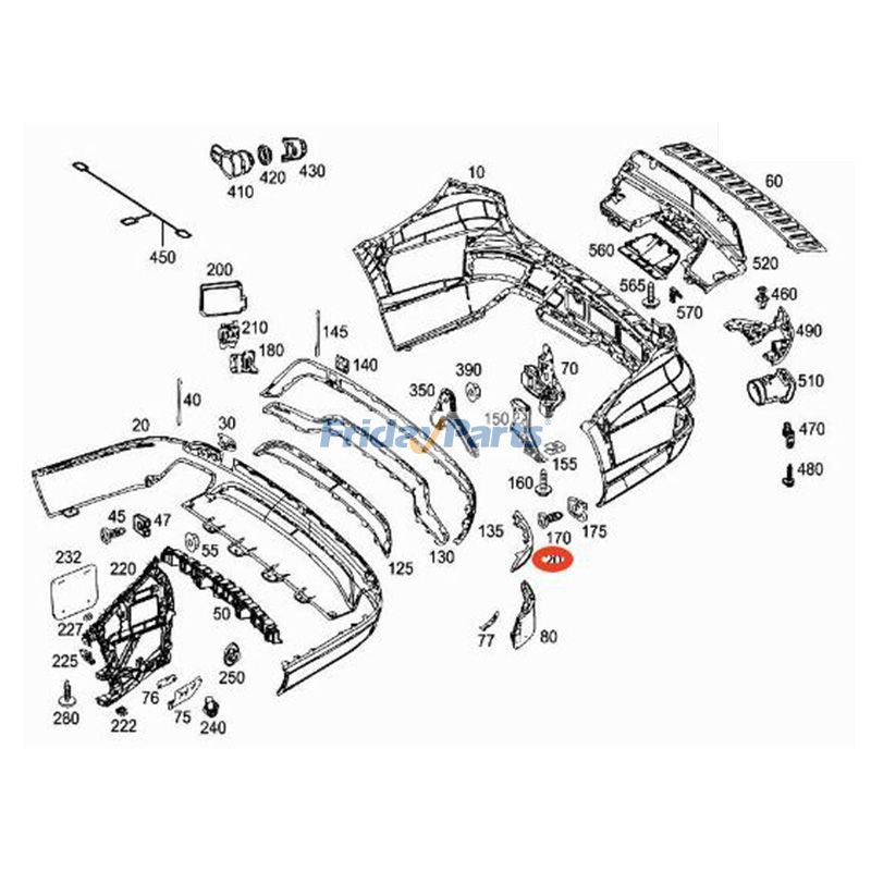 Stoßstangenreflektor-Kit A1668200374 A1668200474 für Mercedes-Benz GL450 4Matic GLS450 4Matic GLS550 4Maticfür Für Mercedes Benz