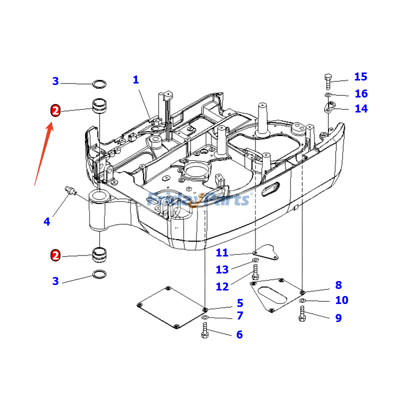 Buje de acero para cojinete de cucharón, buje 22J-46-25141 para excavadora Komatsu PC18 PC18MR PC18MR-2 PC18MR-3 PC16R PC16R-2 PC16R-3 PC14R-3 PC14R-2 Para KOMATSU