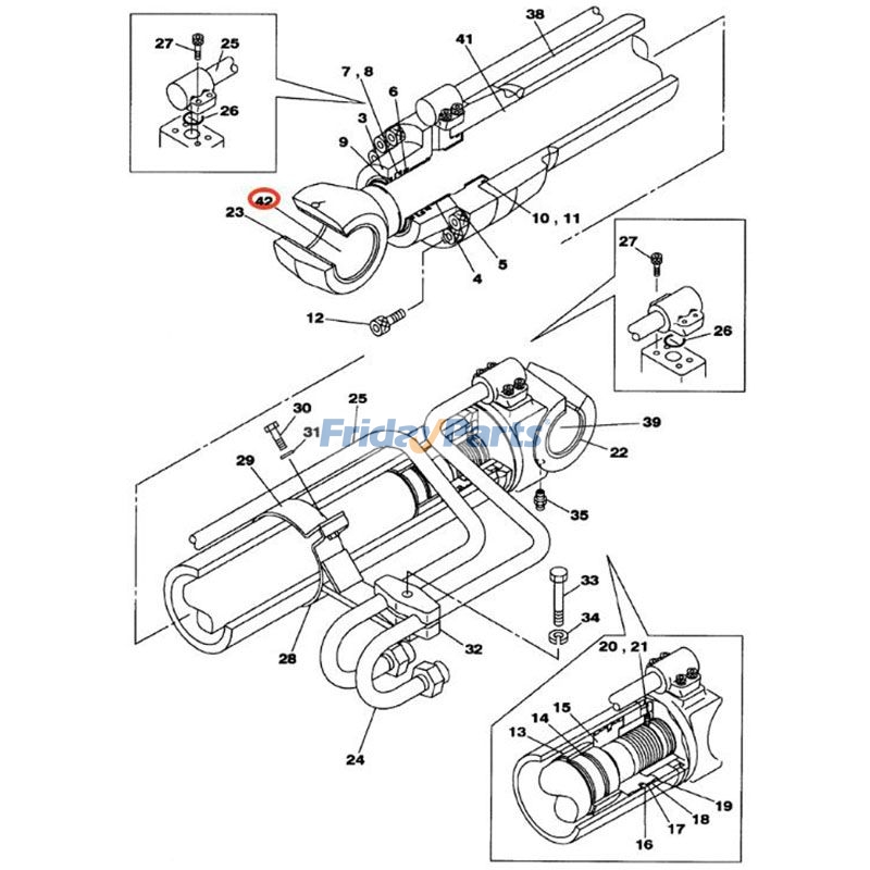 Bucha KRV2395 para Escavadeira CASE CX210C LC CX210D LC CX235C SR CX210B CX210C NLC CX210D NLC para Escavadora 