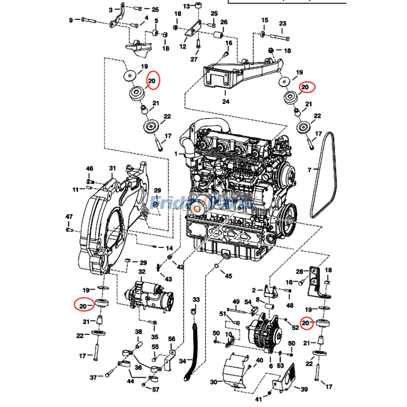 FridayParts 4Pcs Rubber Mounts