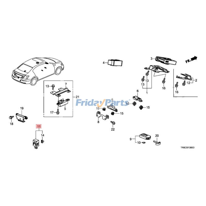 Conjunto de zumbador inteligente 74940-TR0-003 para Honda Civic CR-Z RLX Accord 2013-2020 para Vehículo Para Honda FridayParts