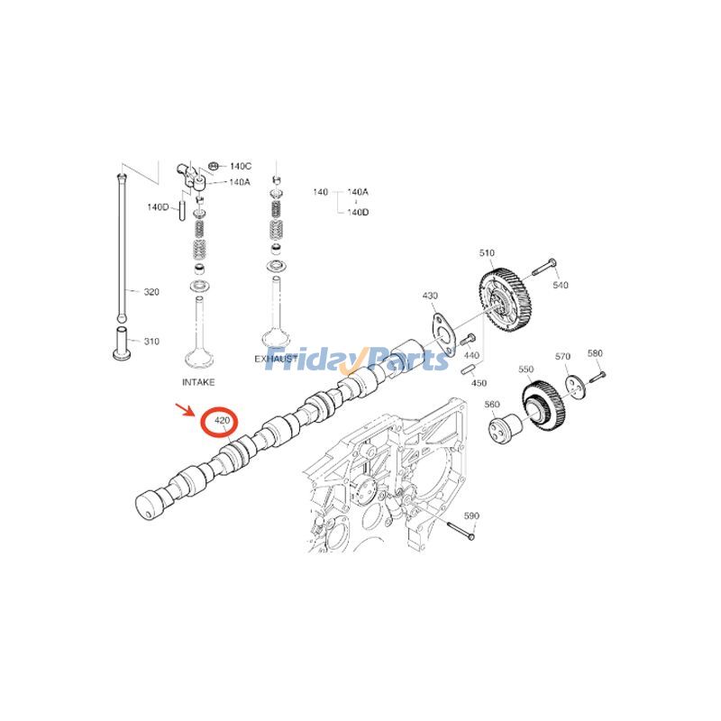 Arbre à camespour Pelle,Chargeur