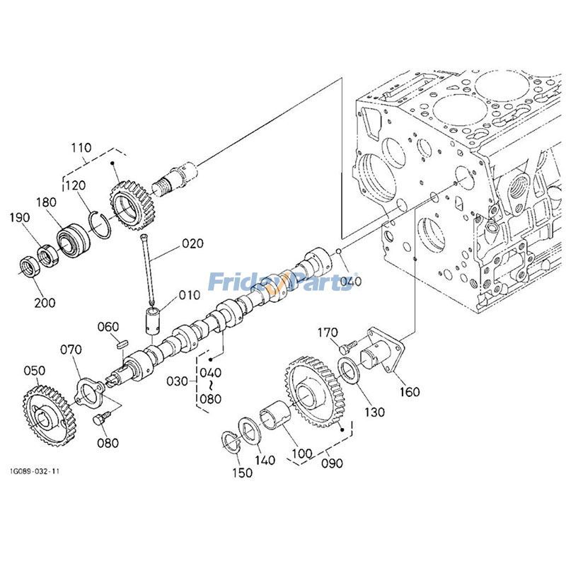 Camshaft KX71-3S for Tractor