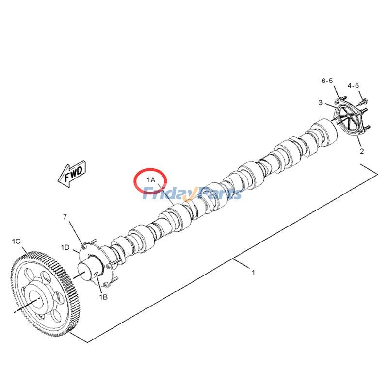 Arbre à cames arrière montant CATpour Moteur,Camion,Autres Équipements de Construction