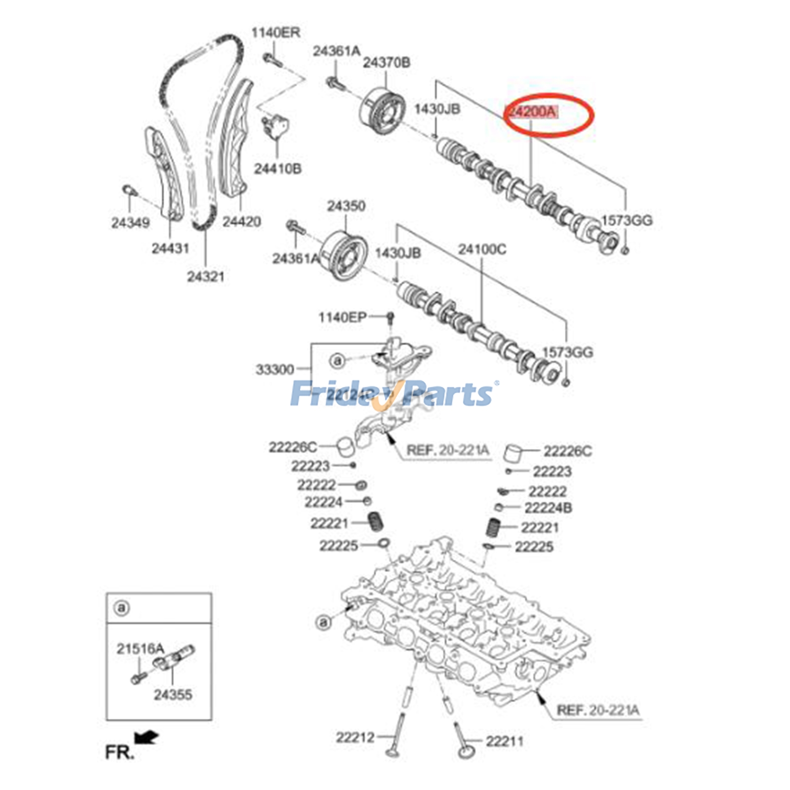 Árbol de levas 24200-2E284 24200-2E274 para Hyundai Elantra GT Kia Soul Forte 2017-2020 Para HYUNDAI,Para Kia