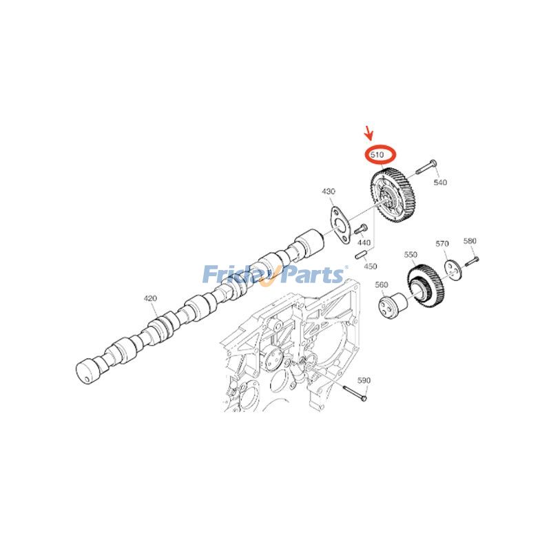 Engrenage d'arbre à camespour Pelle,Chargeur