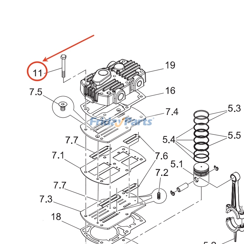 vis à tête cylindriquepour Compresseur d'Air