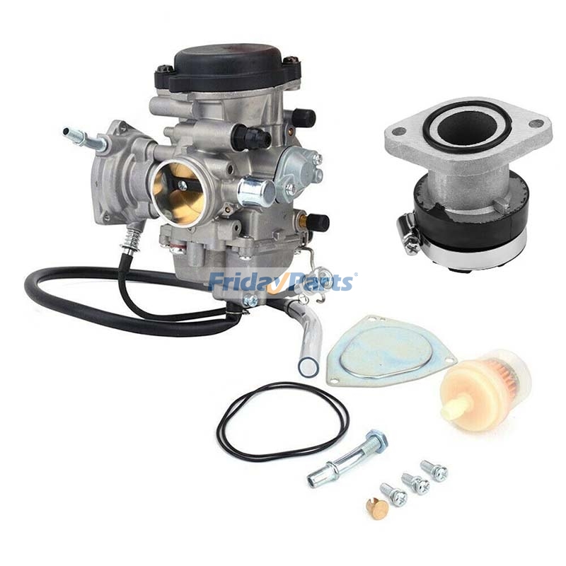 Carburetor with Intake Manifold Boot 1P0-E4101-10-00 for Yamaha ATV Grizzly 450 400 Big Bear 250 Bruin 350