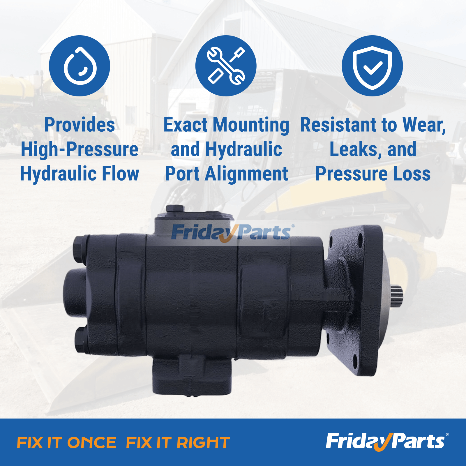 Main hydraulic pump compatible with CASE 580K backhoe loader