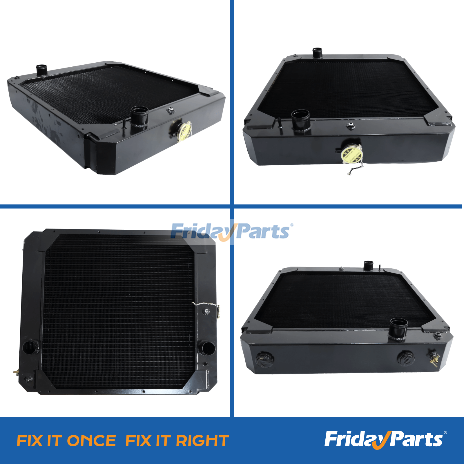 Direct replacement radiator A190619 for CASE wheel loader