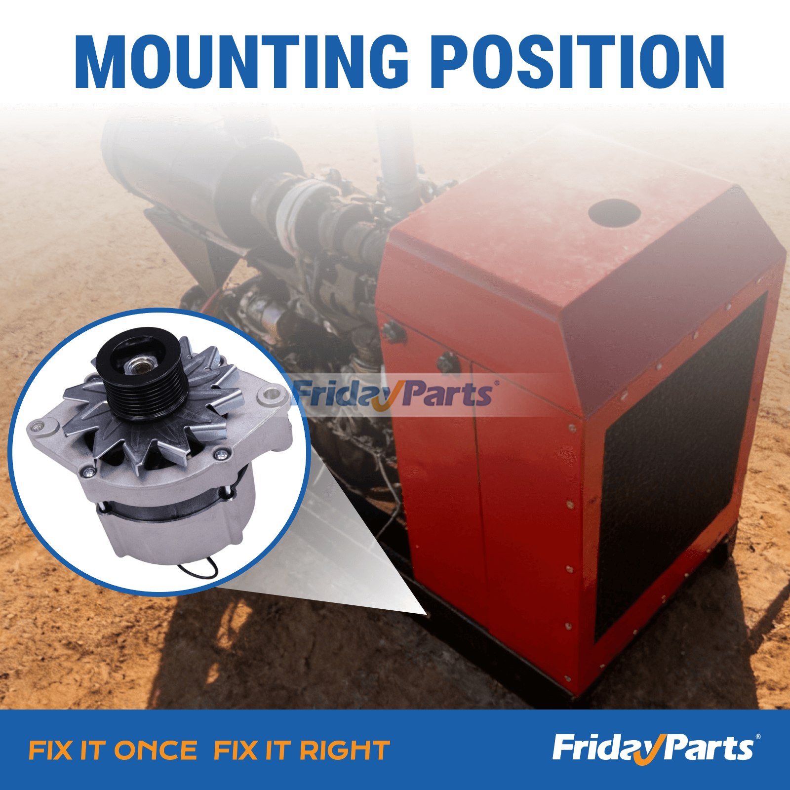 Alternator A187873 replacement for CASE excavators 170C and 220B