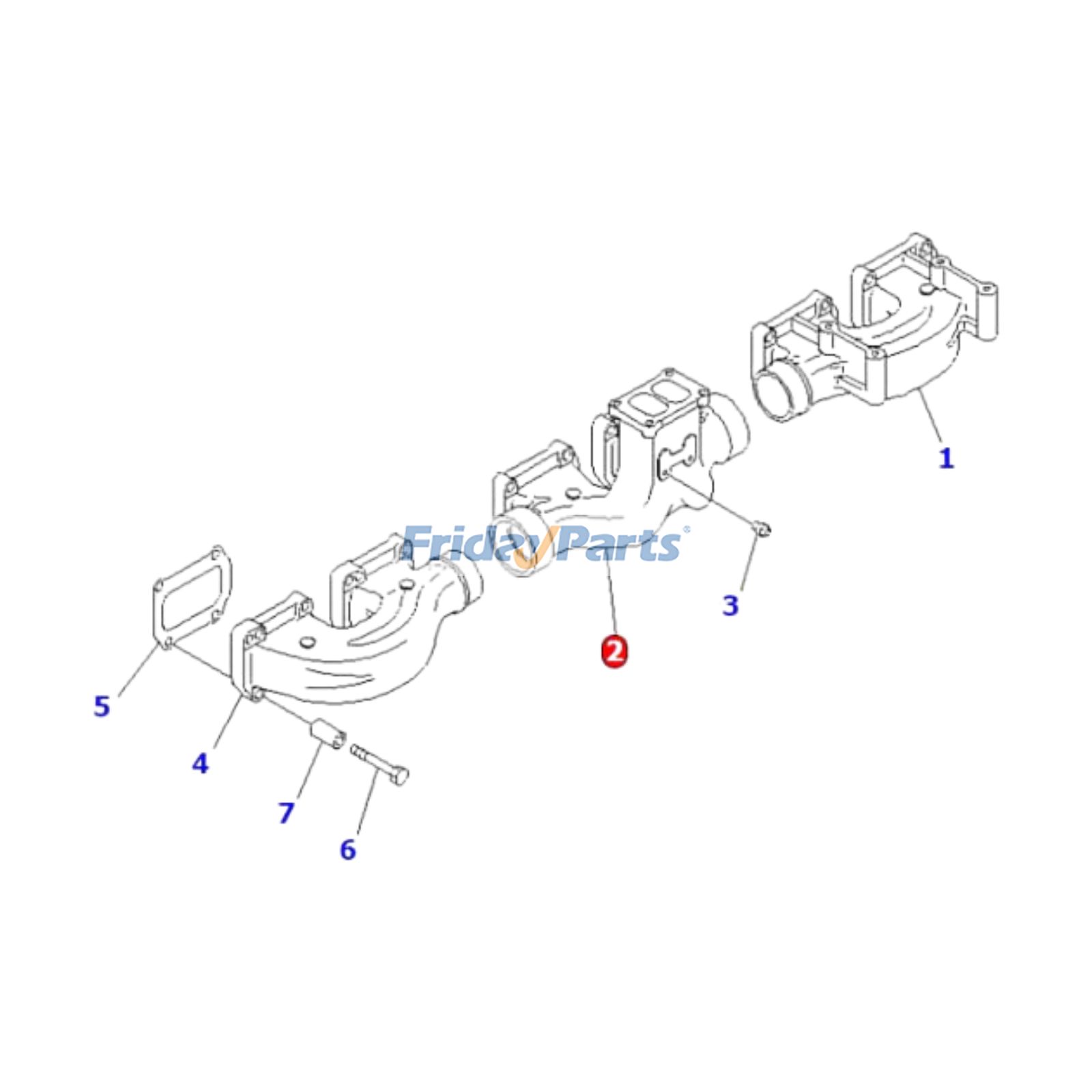 Center Exhaust Manifold  Engine