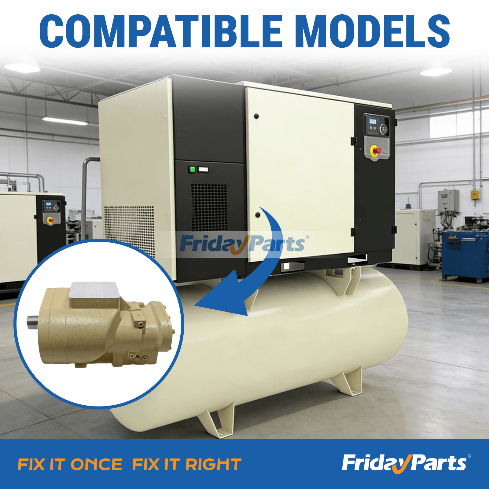 CF90D4 direct drive air end for Ingersoll Rand UP6-50 screw compressor