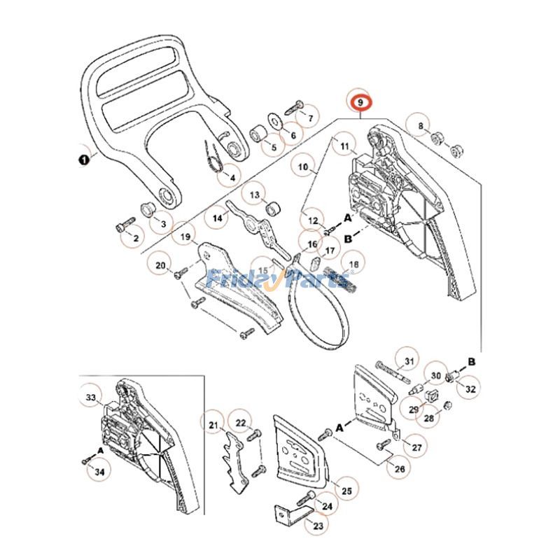 Ensemble de frein de chaîne et vispour Outils Manuels & Électriques