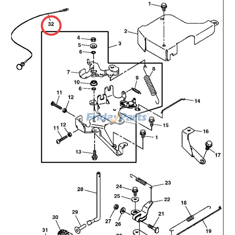Choke Cable Kit AM136094 for John Deere Utility Vehicle 4X2 4X4 CS CX Gator