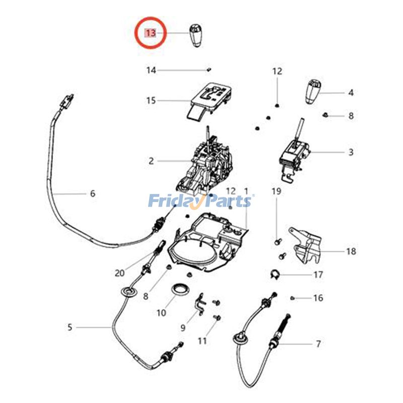 FridayParts Schalthebel-Schaltknauf