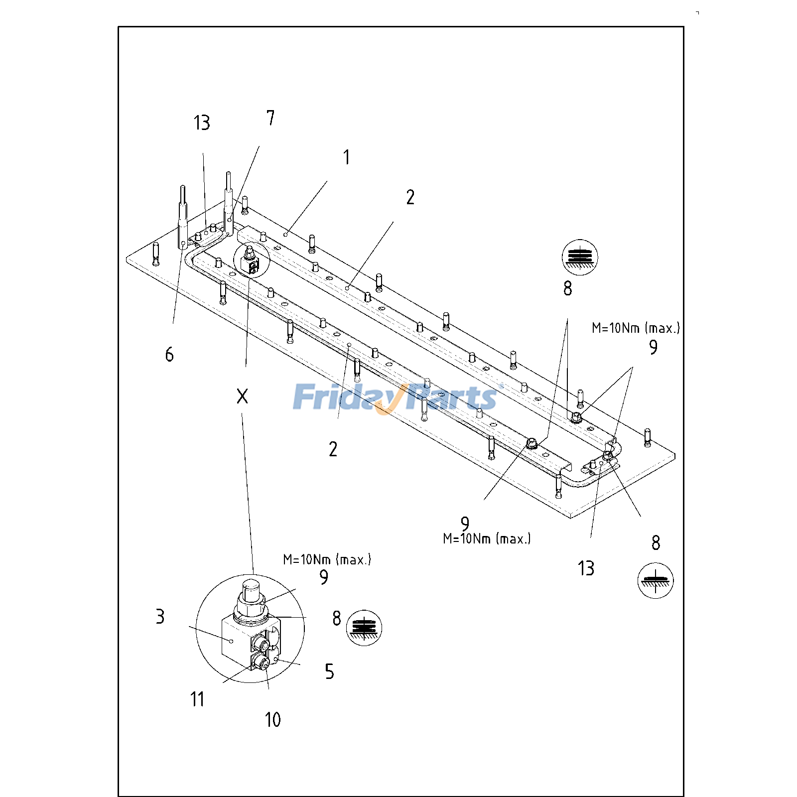 Clamp 13913801 for Volvo Road Paver ABG325 ABG3870 OMNI Paver screed 1000