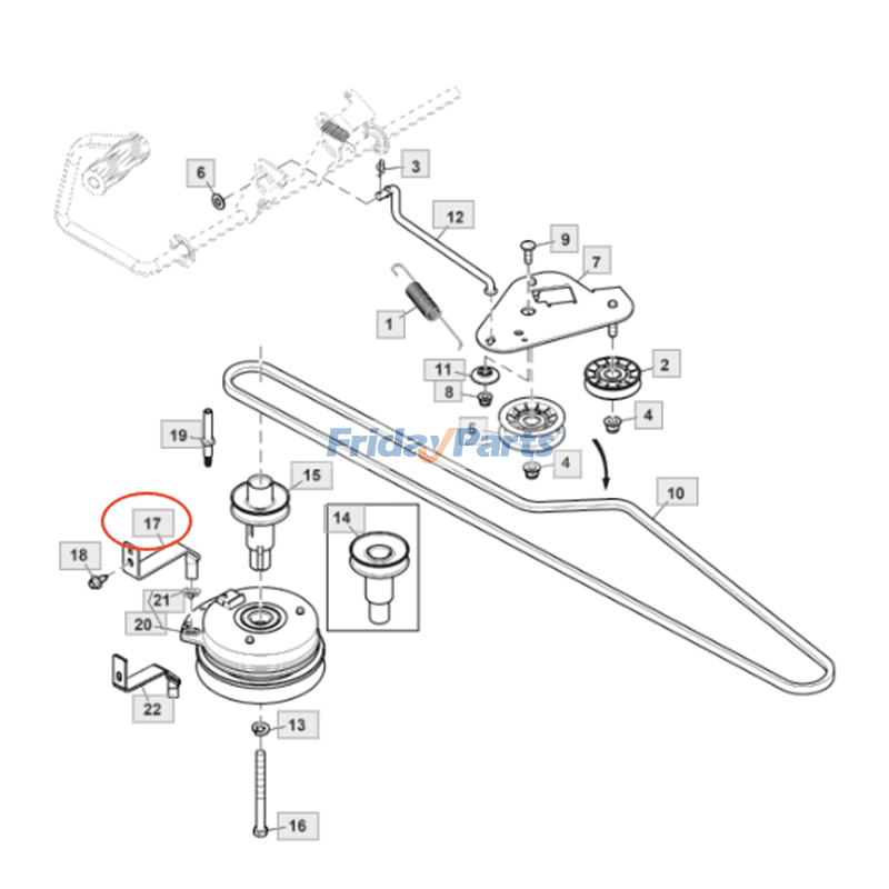 JOHN DEERE用トラクター用クラッチ回転防止ブラケット