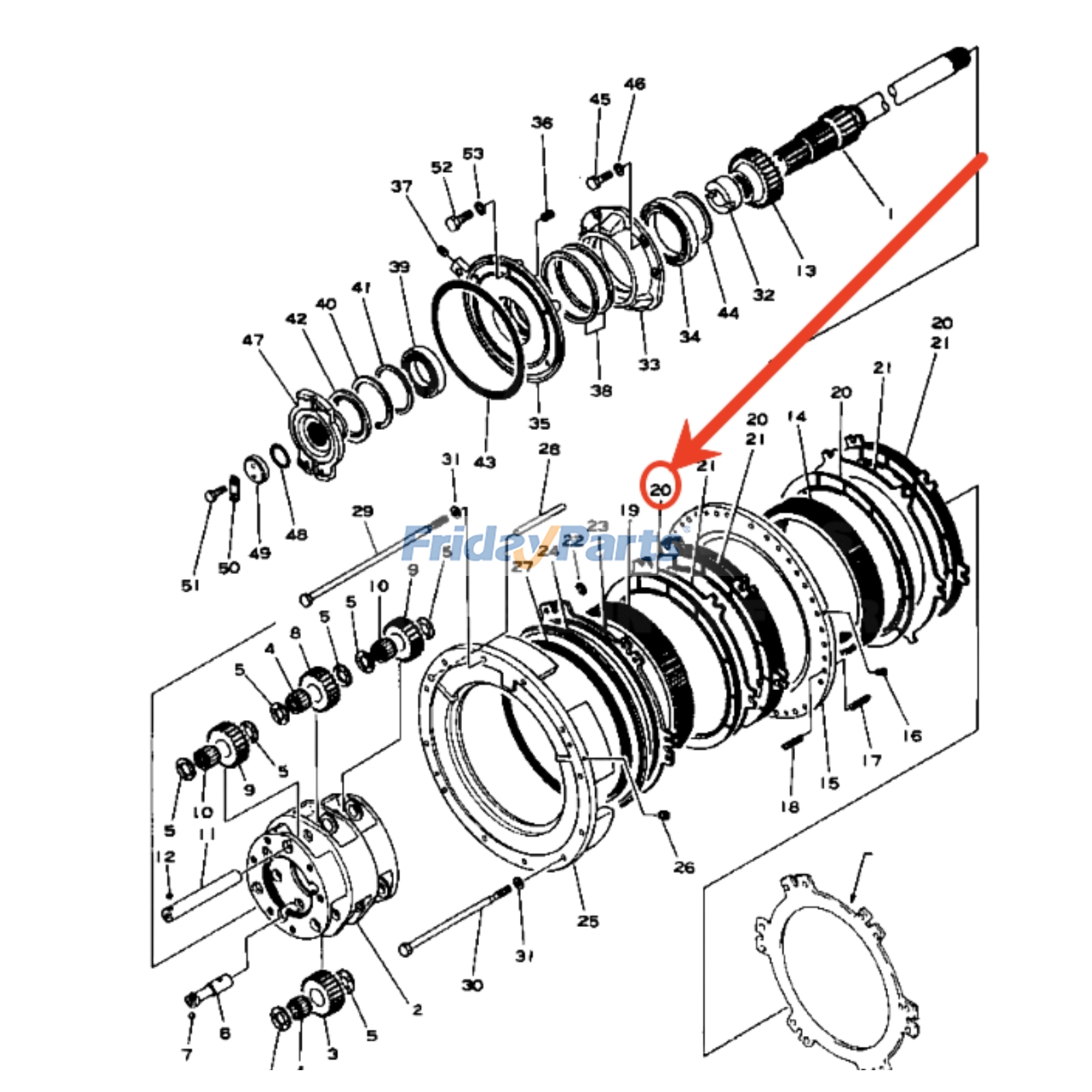 Disco de embrague 175-15-12714 para motor Komatsu 6D140-2 6D155-4 Bulldozer D155A-1 D155S-1 D155W-1 D85A-12 D95S-1 D95S-2 Para KOMATSU