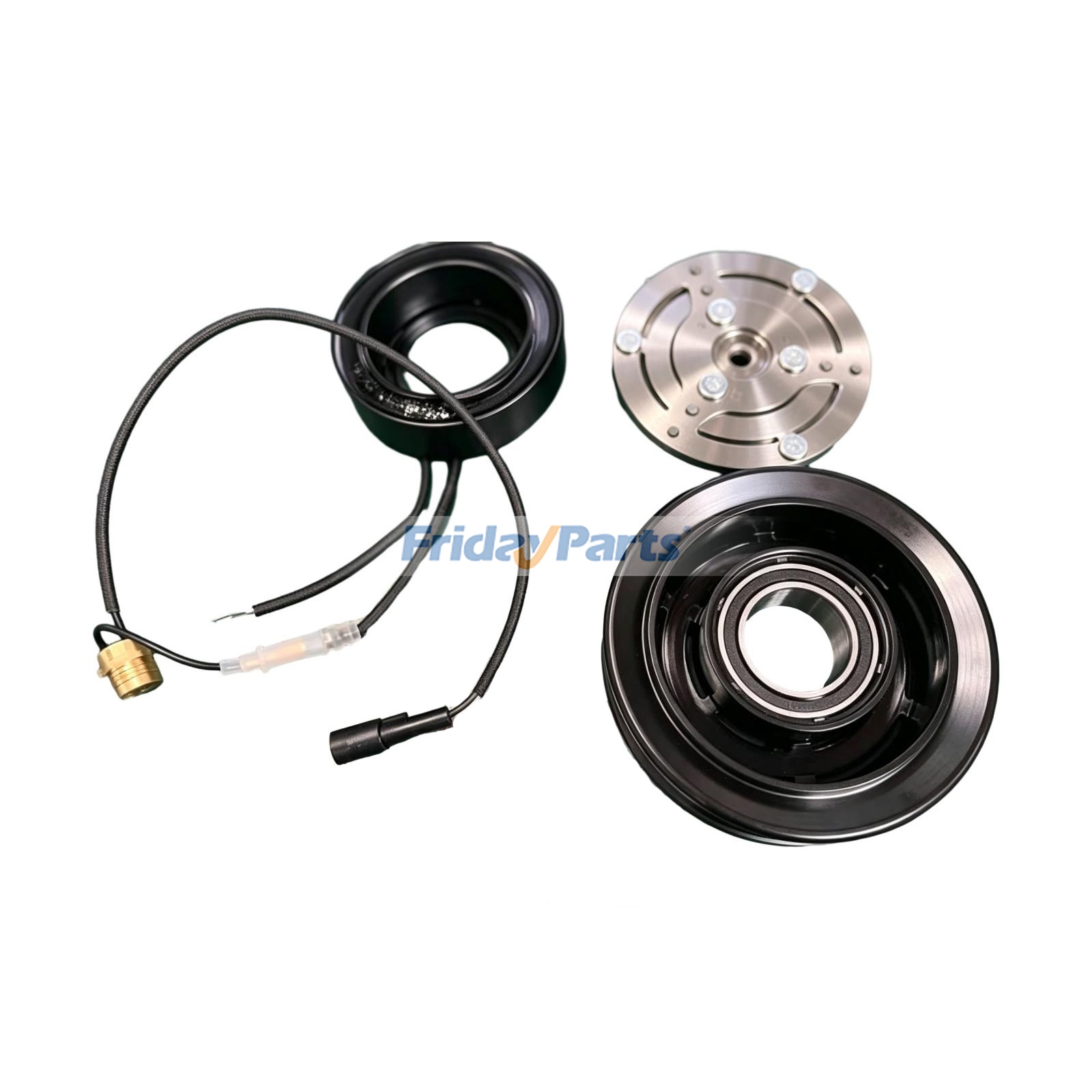 Kit d'embrayage pour compresseur de climatisation SV07E 6PK 110 mm - Remplace Denso 447280-3051