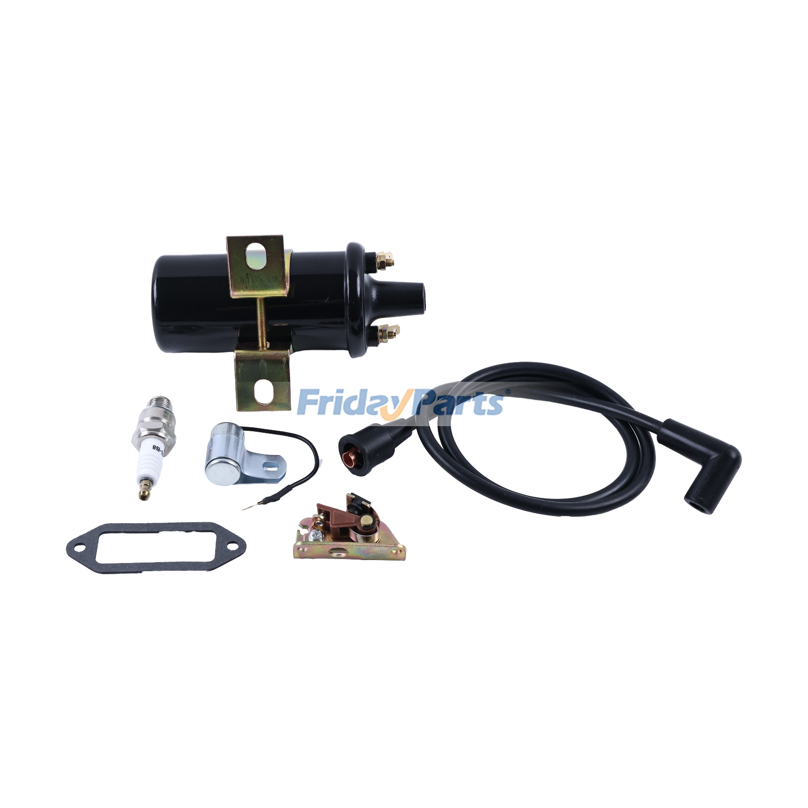  Coil & Points & Condenser & Spark Plug Wire & Cover Gasket 