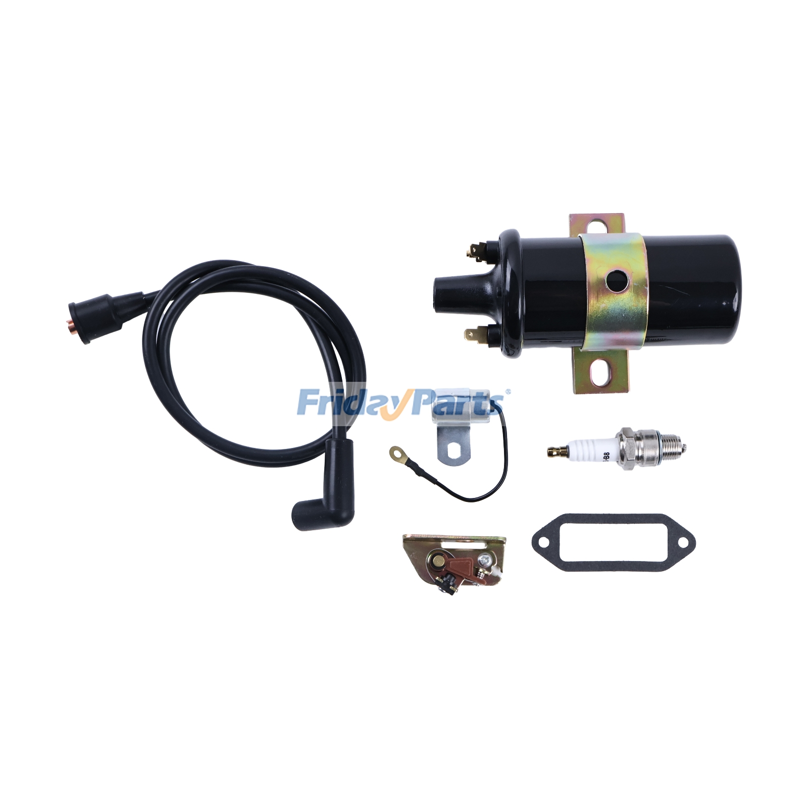 Coil & Points & Condenser & Spark Plug Wire & Cover Gasket for Engine