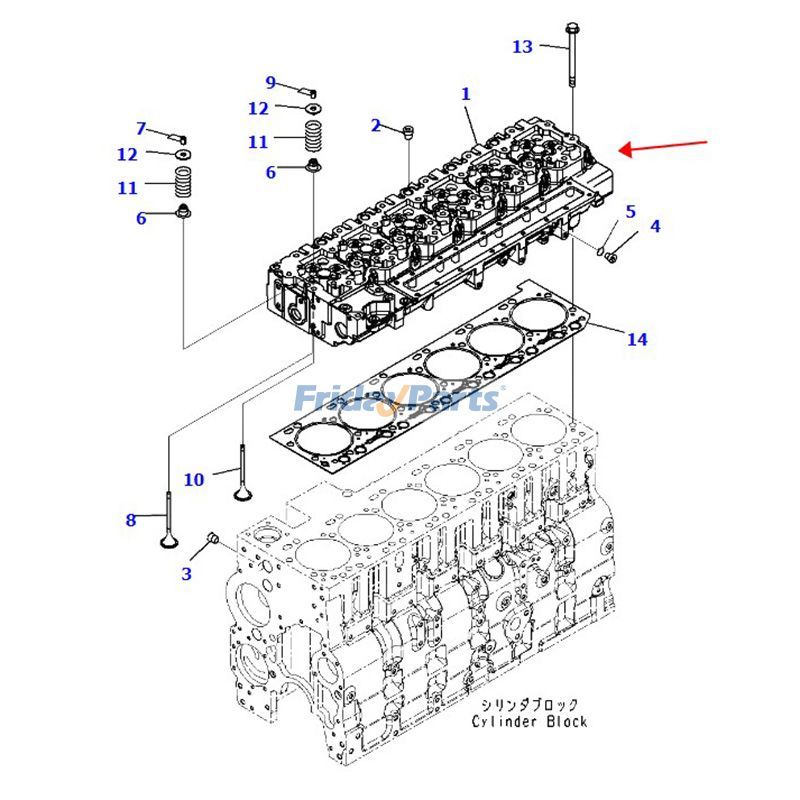 Culata completa 6746-11-1210 para motor Komatsu SAA6D114E-5 SAA6D114E-6 Para KOMATSU
