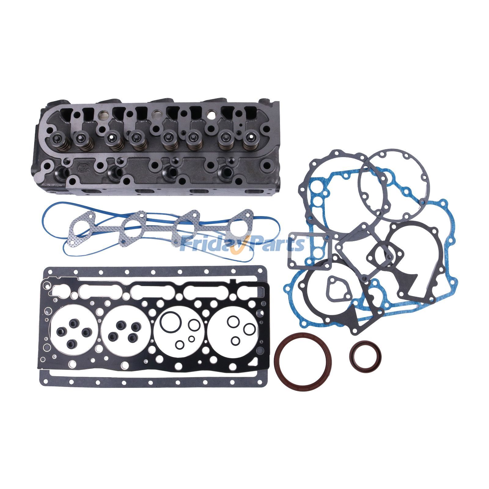 -E2B-T Complete Cylinder Head and Full Gasket Kit B3000 B3030 B3200 B3300 B7800 for Engine,Excavator,Mower,Tractor