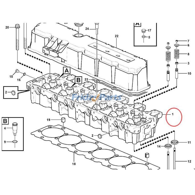 Culata completa VOE22086829 para motor Volvo D8K D8J D8F Excavadora EC250D EC300D EC350D Para VOLVO
