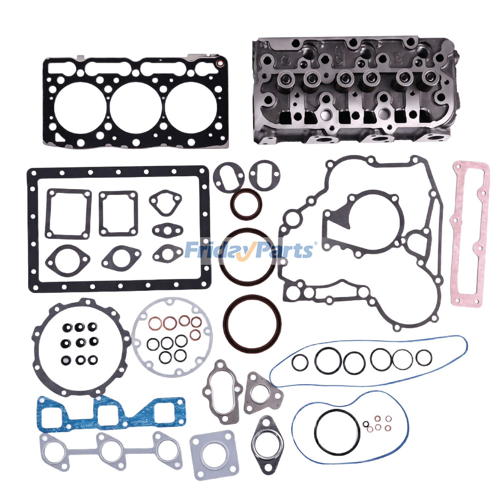 Culasse complète avec kit de joints complet pour moteur Kubota D1105, tracteurs B2100D, B2400HSE, B2620HSD et B7500D.