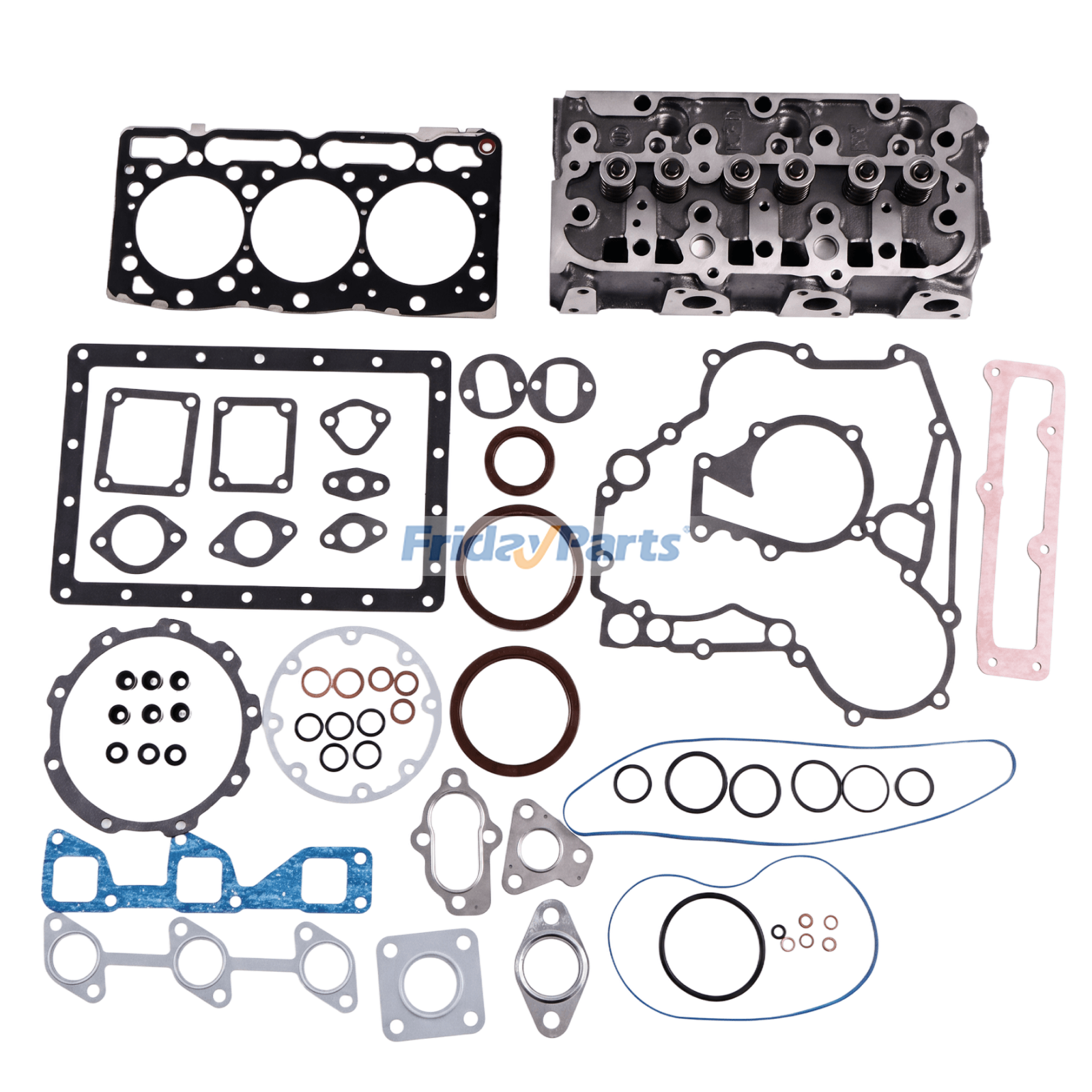 Culasse complète avec kit de joints complet pour moteur Kubota D1105, tracteurs B2100D, B2400HSE, B2620HSD et B7500D.