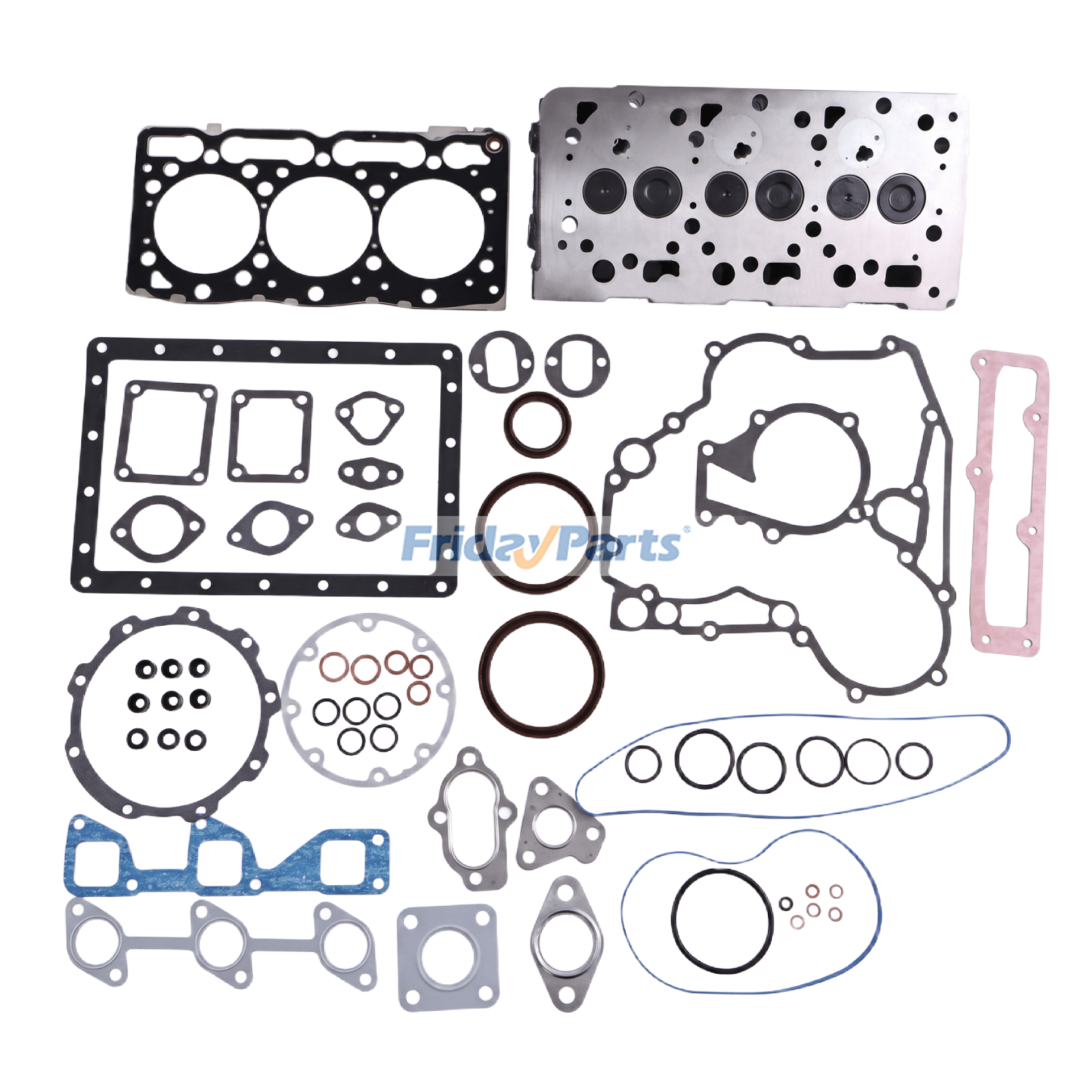 Culasse complète avec kit de joints complet pour moteur Kubota D1105, tracteurs B2100D, B2400HSE, B2620HSD et B7500D.