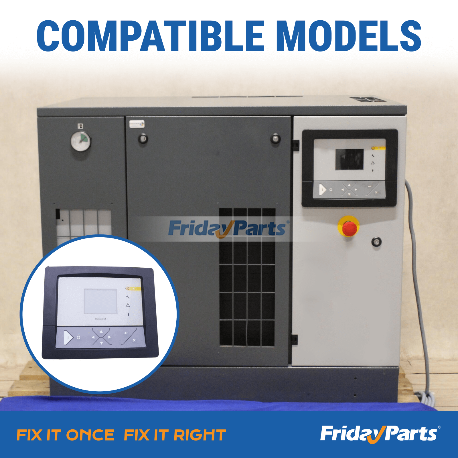 Controlador de compressor P1900520013 para Atlas Copco Mark 5 Graphic 1900-5200-13 FridayParts
