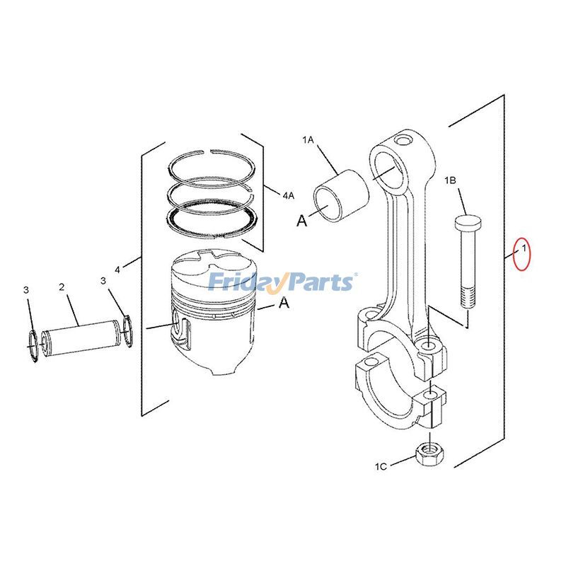 Repuesto Biela 1540867 para motor Caterpillar CAT C1.1 C1.5 C2.2 3034 3024C compatible con Motor Para CAT FridayParts