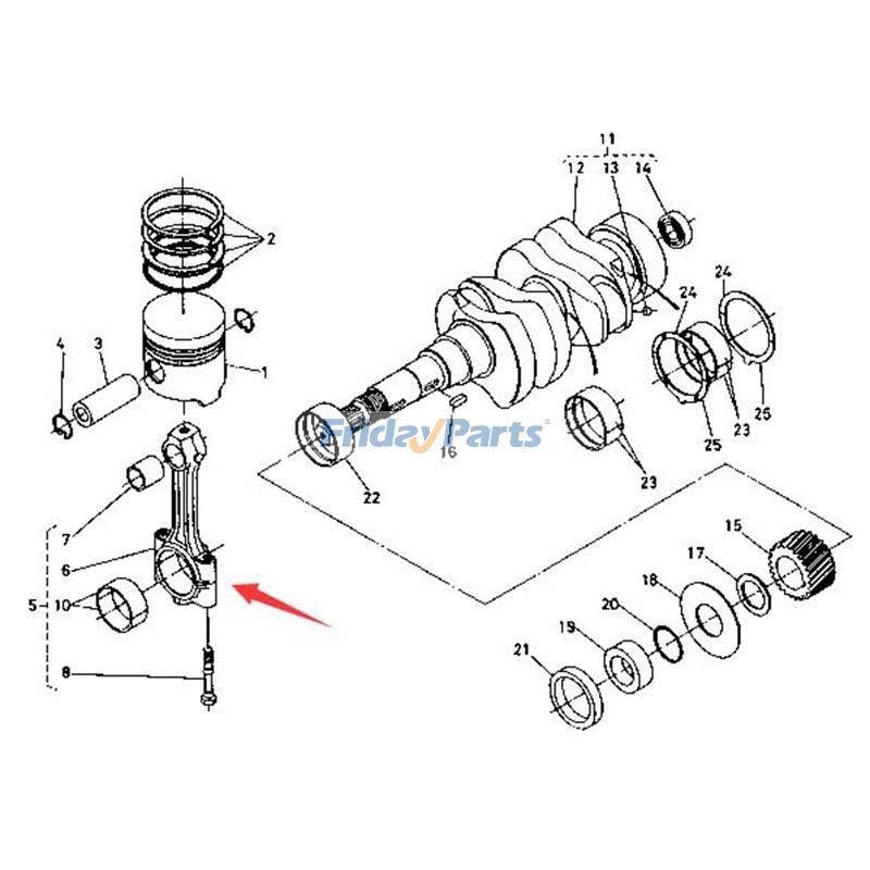 超ポイントアップ祭 15521-22110 Rod Connecting for Z851 Z751 Z750 Engine Kubota バッグ