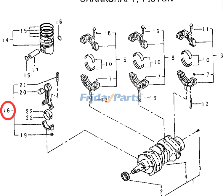 Ensemble de bielle pour Pelle Pour HITACHI