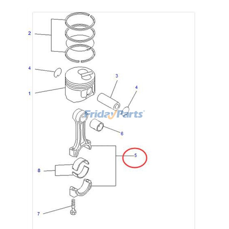 Connecting Rod YM119717-23000 for Komatsu 3D76E Engine PC20MR-2 PC20MR-3 PC22MR-3 PC26MR-3 Excavator