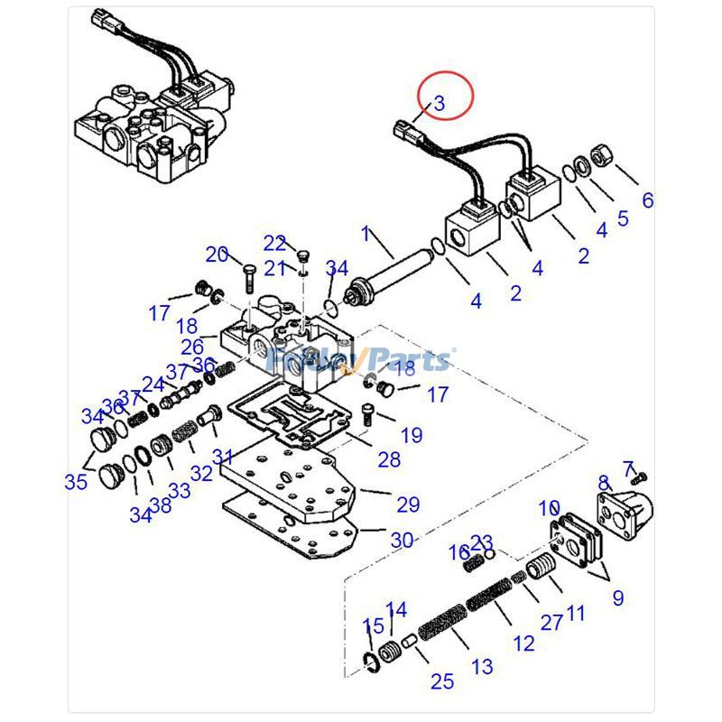  Connector Solenoid Valve Backhoe For KOMATSU