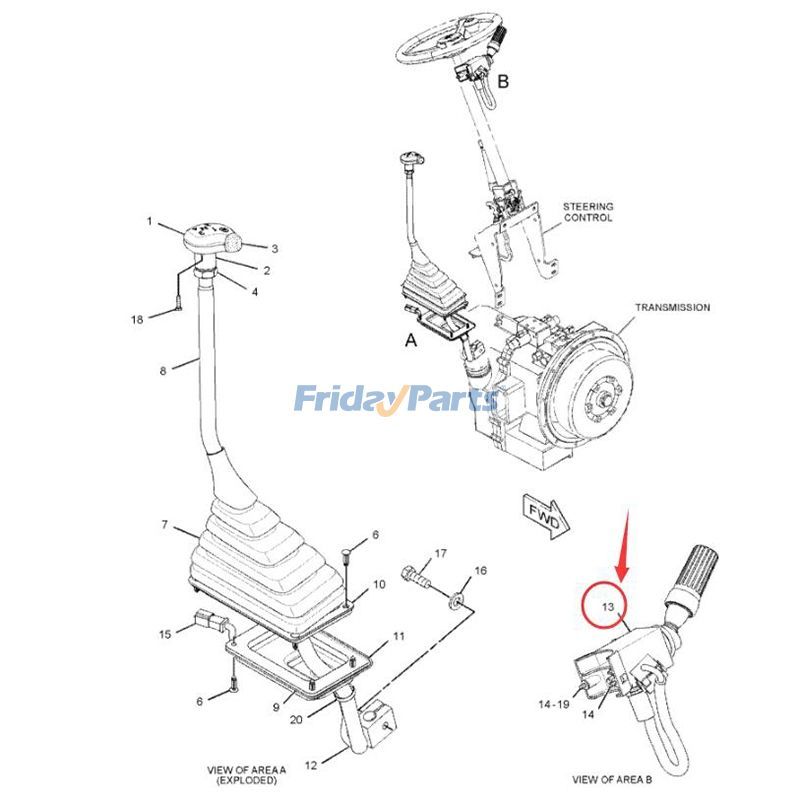 FridayParts Steuerung GP-Getriebe Switcherpillar CAT Baggerlader