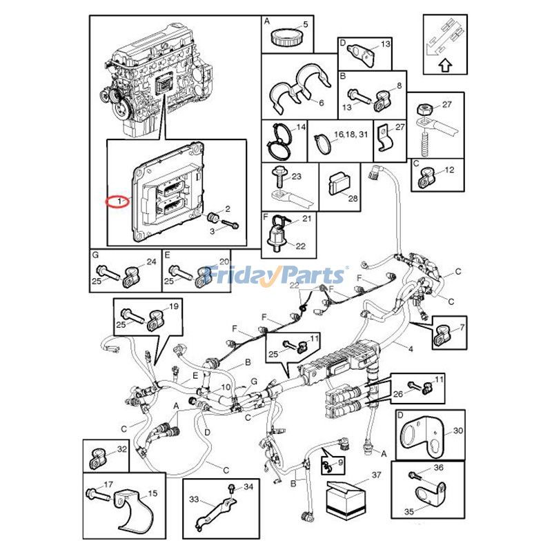 Unidad de control VOE21631327 para camión Volvo con motor D13 FH Para VOLVO