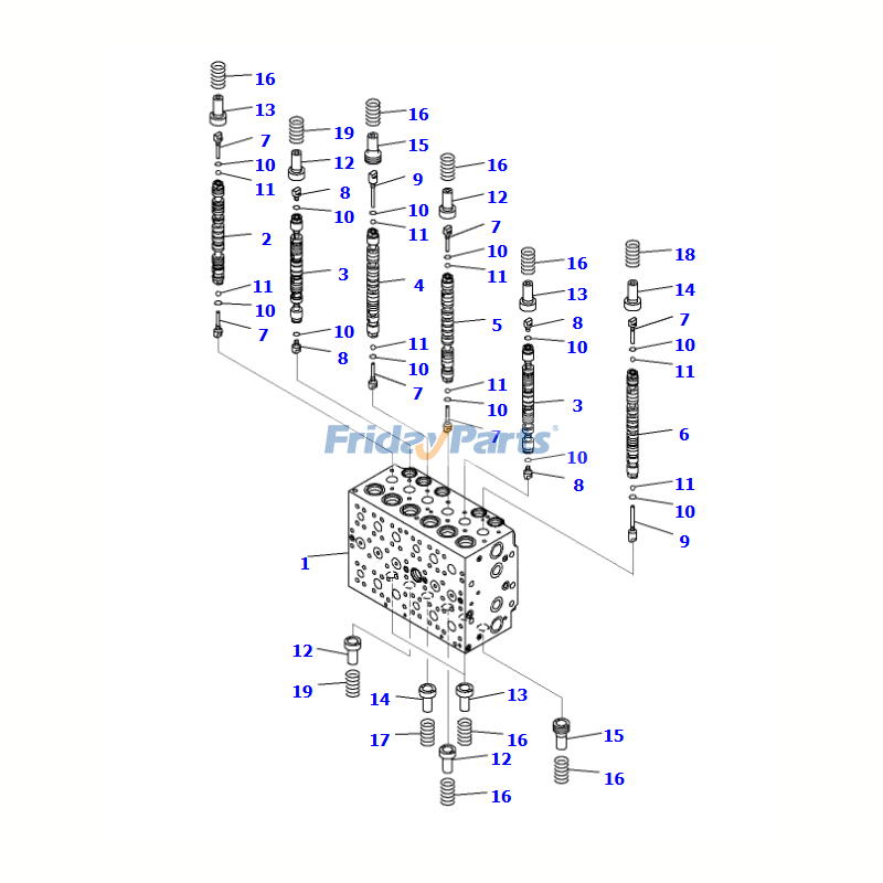 Control Valve Assembly for Excavator