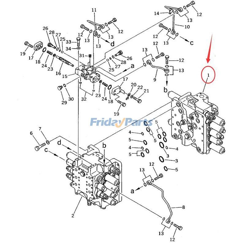 コマツ PC200-5 PC220-5 用 油圧コントロールバルブ 709-79-22202 中古