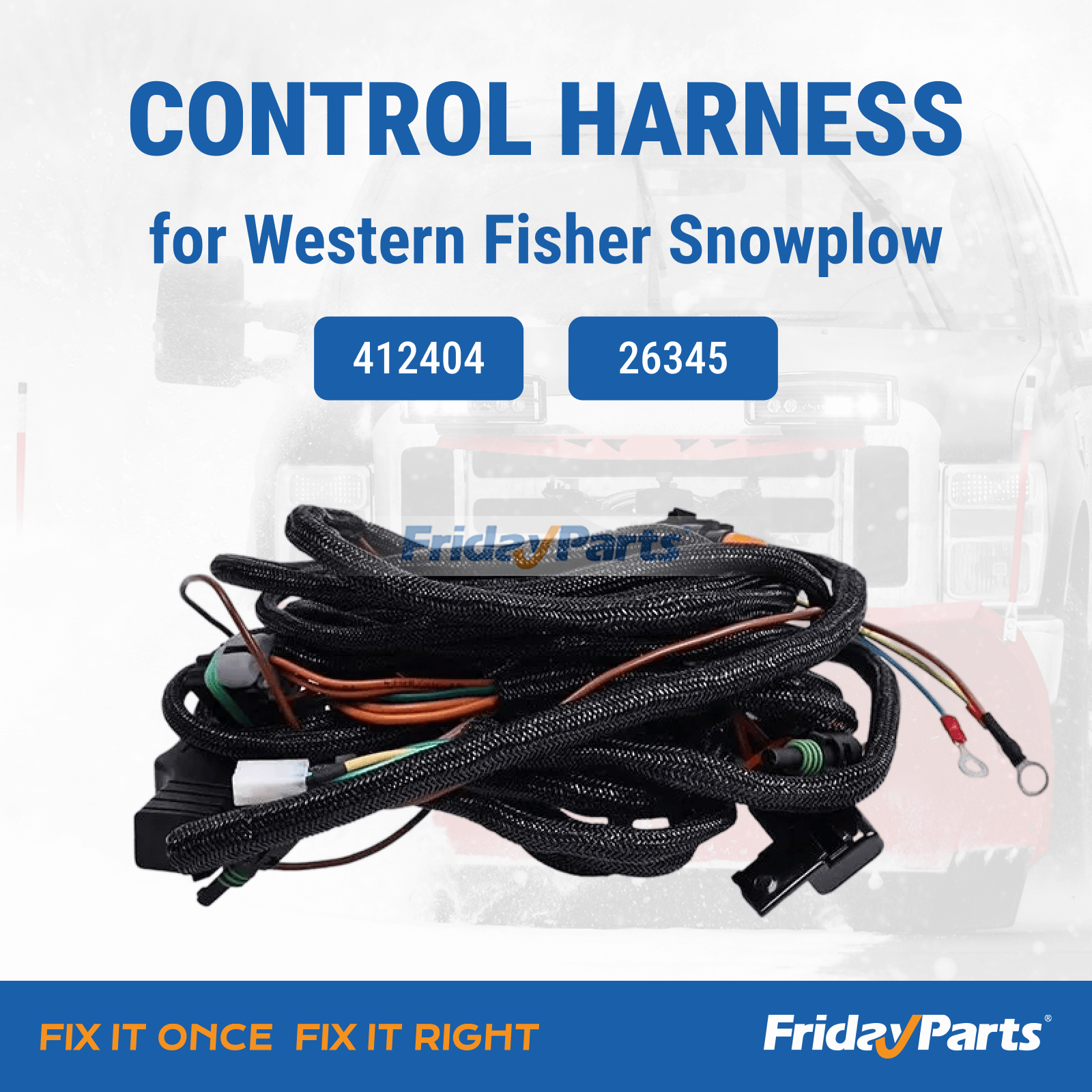 Snow Equipment Control Harness for Western Fisher Snowplow