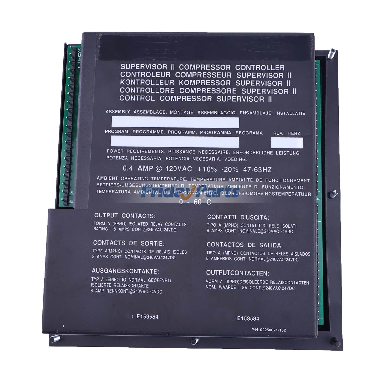 Panneau de commande 02250071-152 pour compresseur d'air Sullair